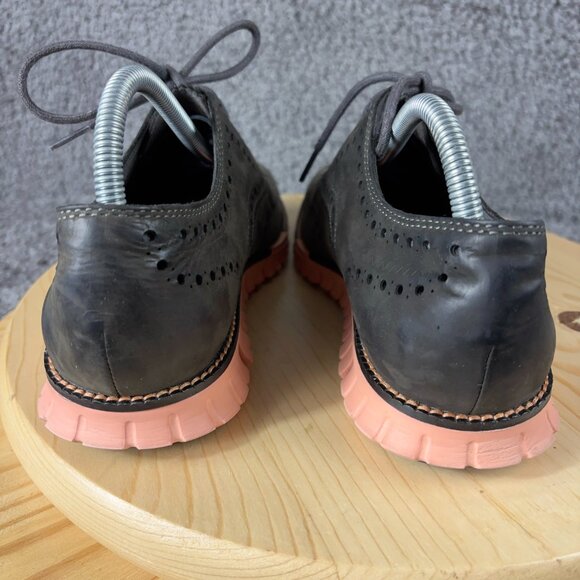 Cole Haan Zerogrand Suede Wingtip Mens Size 8 Casual Shoe Magnet Sunset Lace Up - Picture 4 of 8